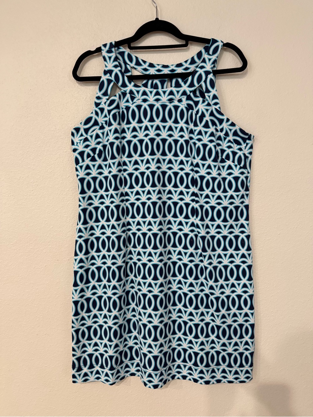 Lulu-B Navy and Light Blue Patterned Sleeveless Mini Dress XL  D002